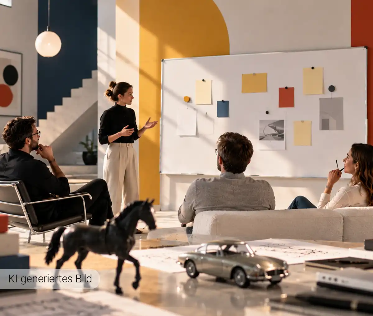 Team bei der gemeinsamen Entwicklung und Bewertung von Produktideen – als Symbol für strategisches Produktmanagement im Mittelstand.
